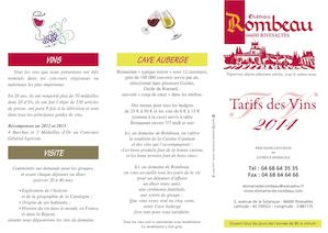 Tarifs Vin