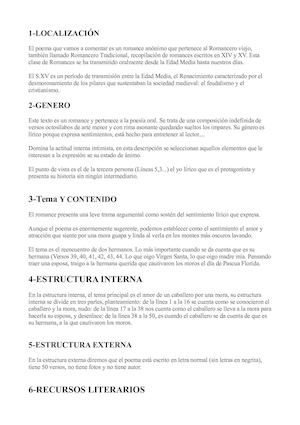 Comentario De Texto Lirico