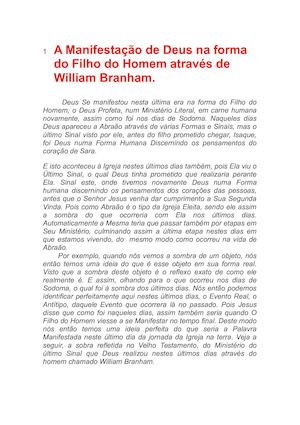 A Manifestação Do Filho Do Homem