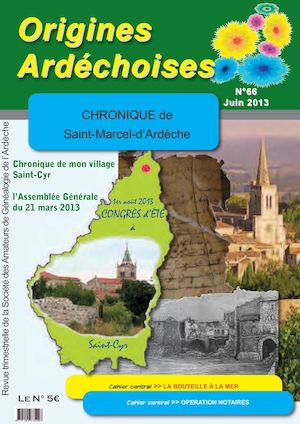 Origines Ardéchoises N°66 juin 2013