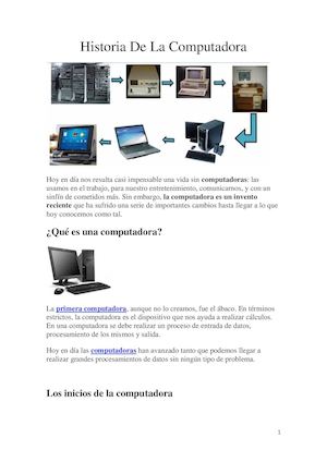 Historia De La Computadora