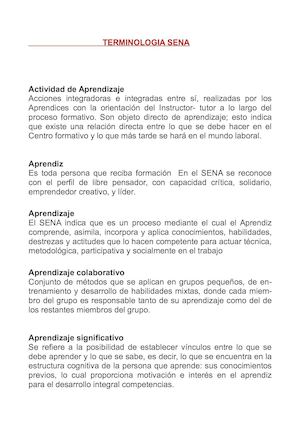 Definiciones Terminologia Sena