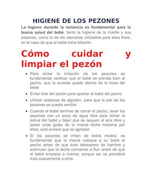 Higiene De Los Pezones