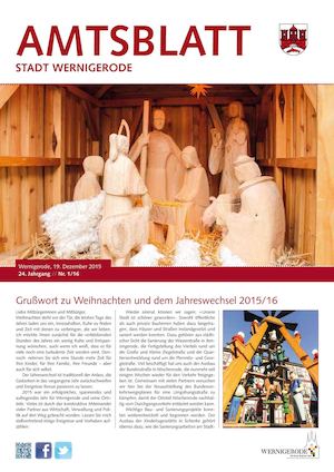 Amtsblatt Stadt Wernigerode 01/2016