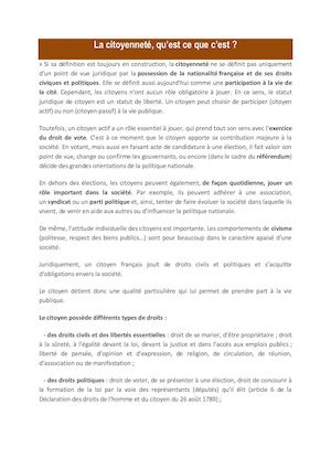 La Citoyenneté