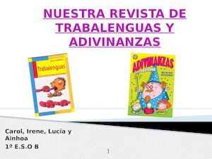 Revista De Trabalenguas Y Adivinanzas