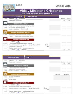 Vida Y Ministerio Cristianos Mar 2016 1 Salas
