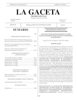 Gaceta No 55 Miercoles 20 De Marzo 2002