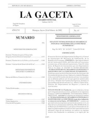 Gaceta No 41 Jueves 28 De Febrero De 2002