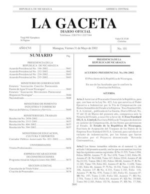 Gaceta No 101 Viernes 31 De Mayo 2002