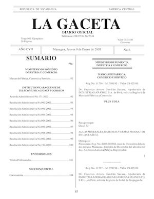 Gaceta No 6 Jueves 9 De Enero 2003