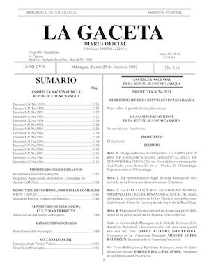 Gaceta No 116 Lunes 23 De Junio 2003