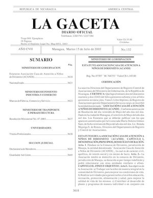 Gaceta No 132 Martes 15 De Julio 2003