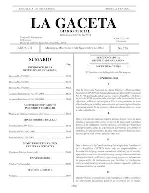 Gaceta No 220 Miércoles 19 De Noviembre 2003