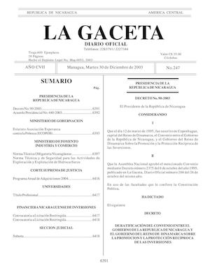 Gaceta No 247 Martes 30 De Diciembre 2003