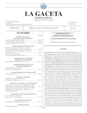 Gaceta No 58 Martes 23 De Marzo 2004