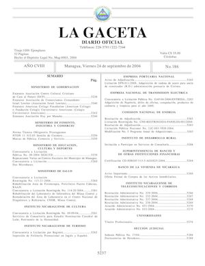 Gaceta No 186 Viernes 24 De Septiembre De 2004