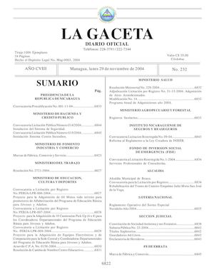 Gaceta No 232 Lunes 29 De Noviembre De 2004