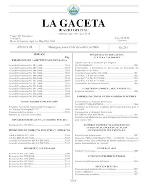 Gaceta No 241 Lunes 13 De Diciembre De 2004
