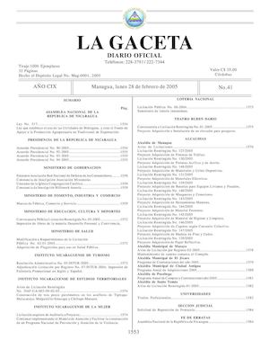 Gaceta No 41 Lunes 28 De Febrero 2005