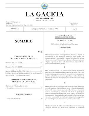 Gaceta No 2 Martes 4 De Enero 2005