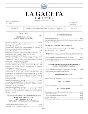 Gaceta No 117 Viernes 17 De Junio De 2005