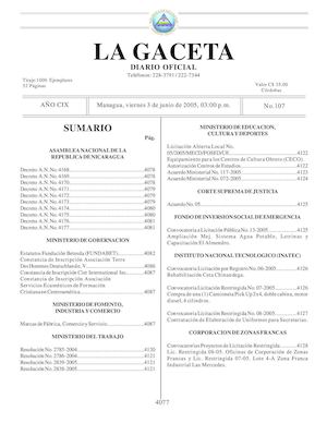 Gaceta No 107 Viernes 3 De Junio De 2005