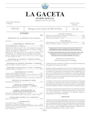 Gaceta No 128 Lunes 4 De Julio De 2005