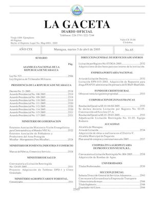 Gaceta No 65 Martes 5 De Abril 2005
