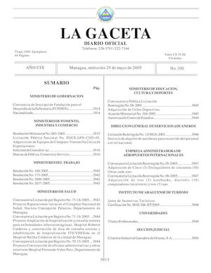 Gaceta No 100 Miercoles 25 De Mayo 2005