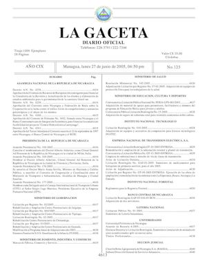 Gaceta No 123 Lunes 27 De Junio De 2005