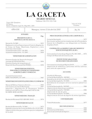 Gaceta No 78 Viernes 22 De Abril 2005
