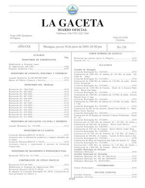 Gaceta No 126 Jueves 30 De Junio De 2005