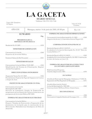 Gaceta No 114 Martes 14 De Junio De 2005