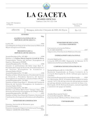 Gaceta No 115 Miercoles 15 De Junio De 2005