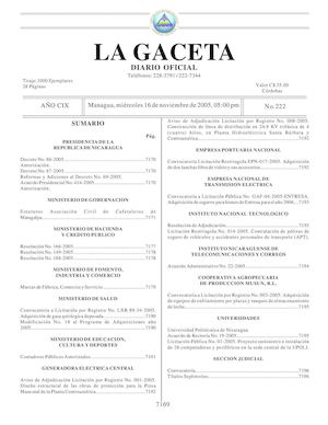 Gaceta No 222 Miércoles 16 De Noviembre De 2005