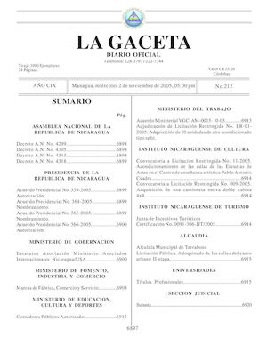 Gaceta No 212 Miércoles 2 De Noviembre De 2005