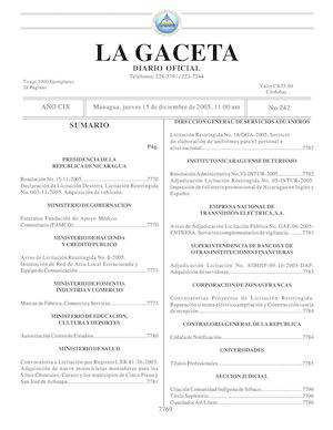 Gaceta No 242 Jueves 15 De Diciembre De 2005