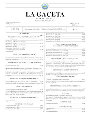 Gaceta No 207 Miercoles 26 De Octubre De 2005