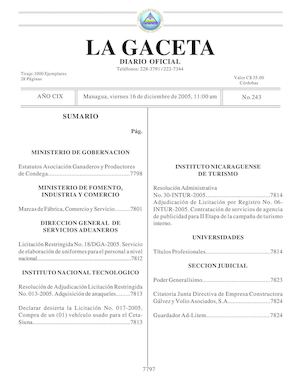 Gaceta No 243 Viernes 16 De Diciembre De 2005