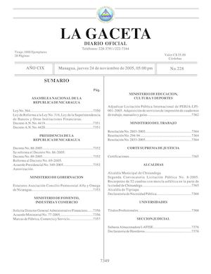 Gaceta No 228 Jueves 24 De Noviembre De 2005