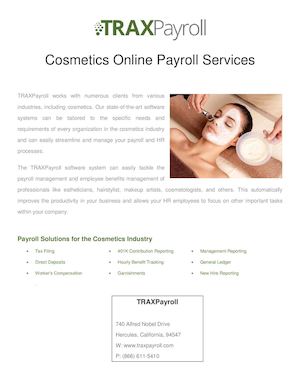 Cosmetics Online Payroll Services - TraxPayroll