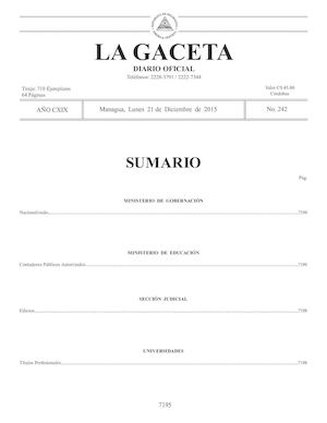 Gaceta No 242 Lunes 21 De Diciembre De 2015