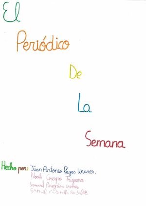 Portada el periódico de la semana