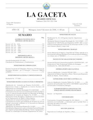 Gaceta No 6 Lunes 9 De Enero De 2006