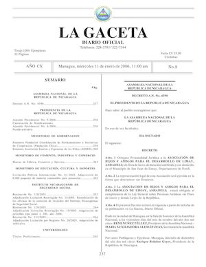 Gaceta No 8 Miércoles 11 De Enero De 2006