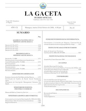 Gaceta No 42 Martes 28 De Febrero De 2006