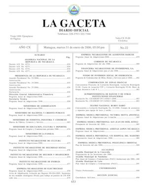Gaceta No 22 Martes 31 De Enero De 2006
