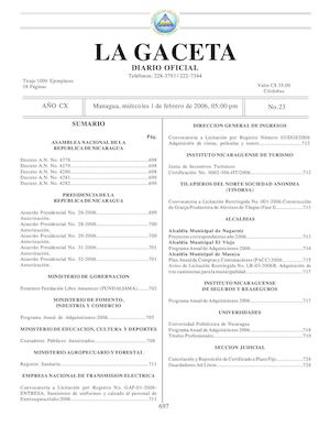 Gaceta No 23 Miércoles 1 De Febrero De 2006