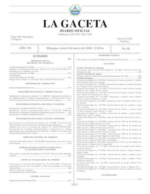 Gaceta No 46 Lunes 6 De Marzo De 2006